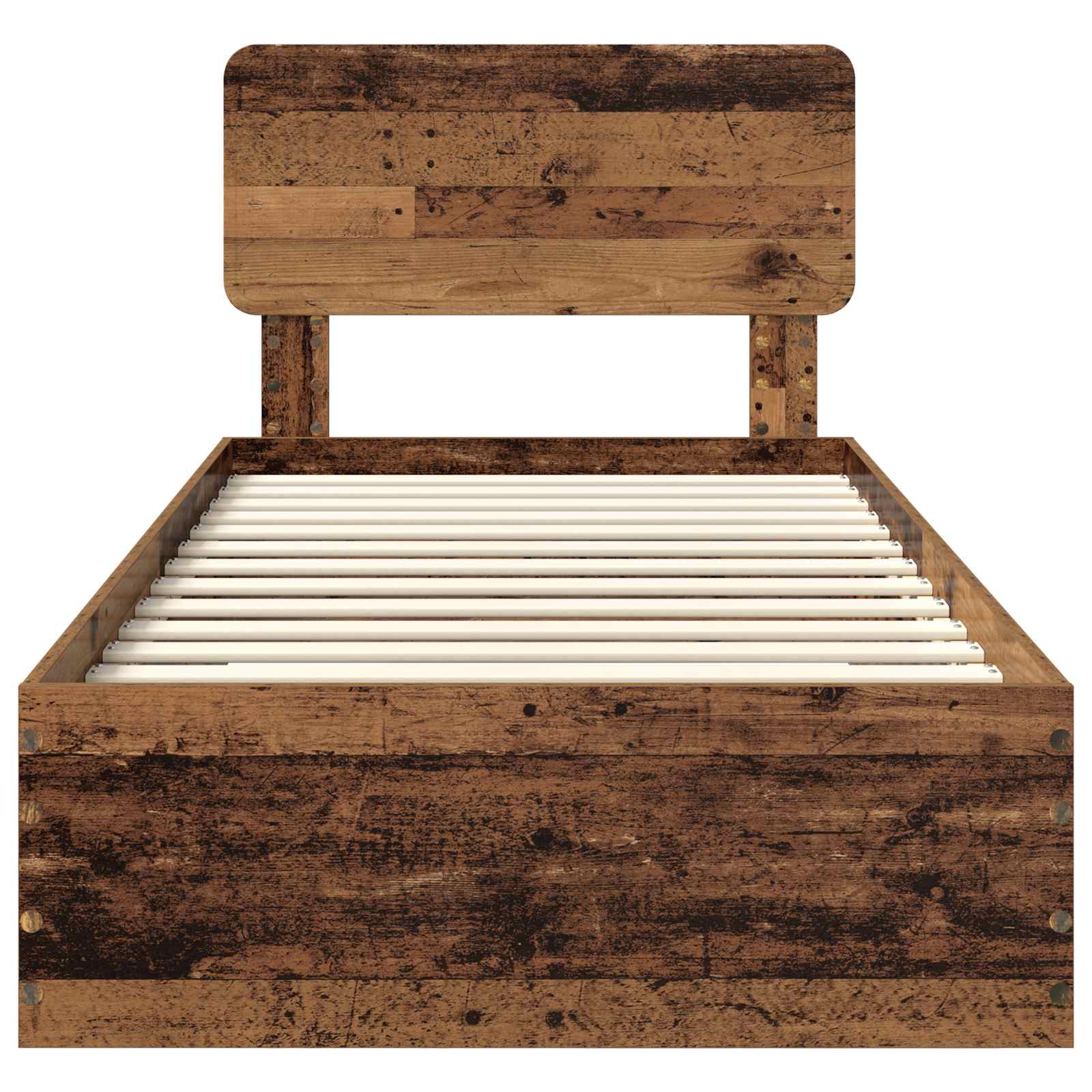 Bettrahmen mit Kopfteil Altholz 100 x 200 cm Holzwerkstoff