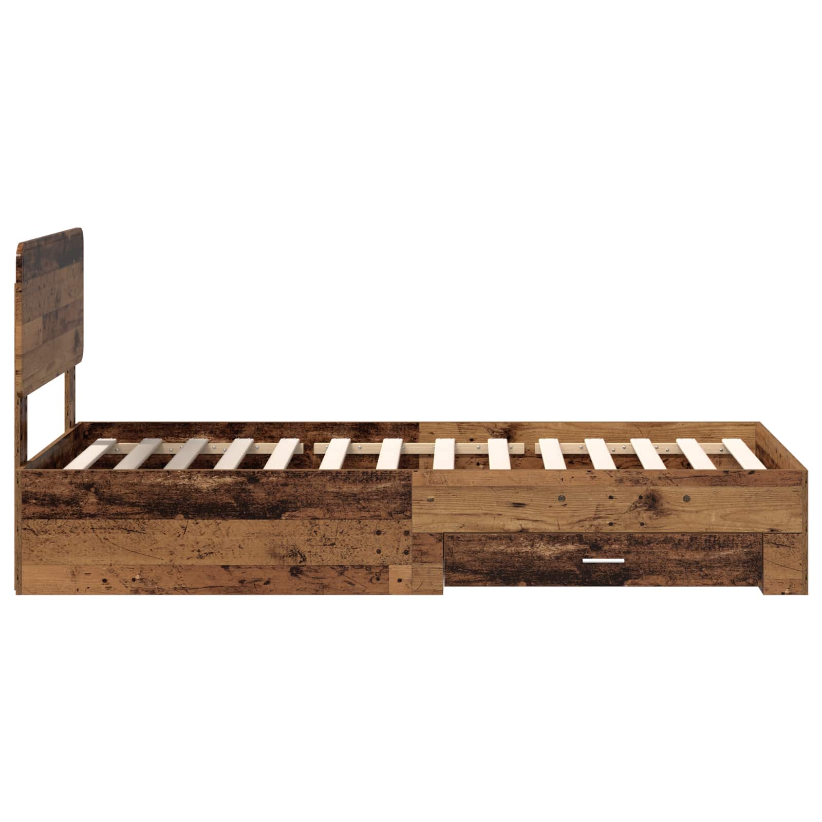 Bettrahmen mit Kopfteil Altholz 100 x 200 cm Holzwerkstoff