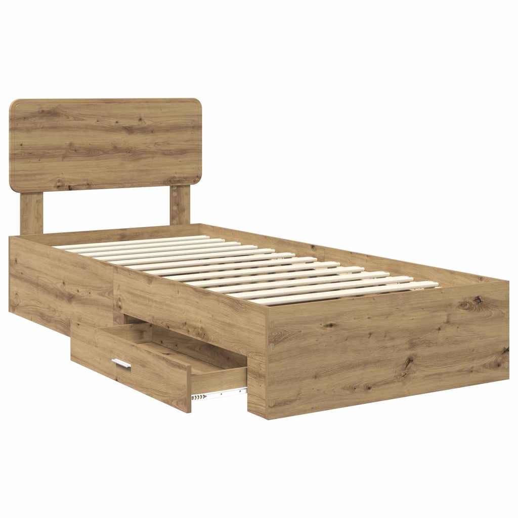 Bettrahmen Artisan-Eiche 100 x 200 cm Holzwerkstoff