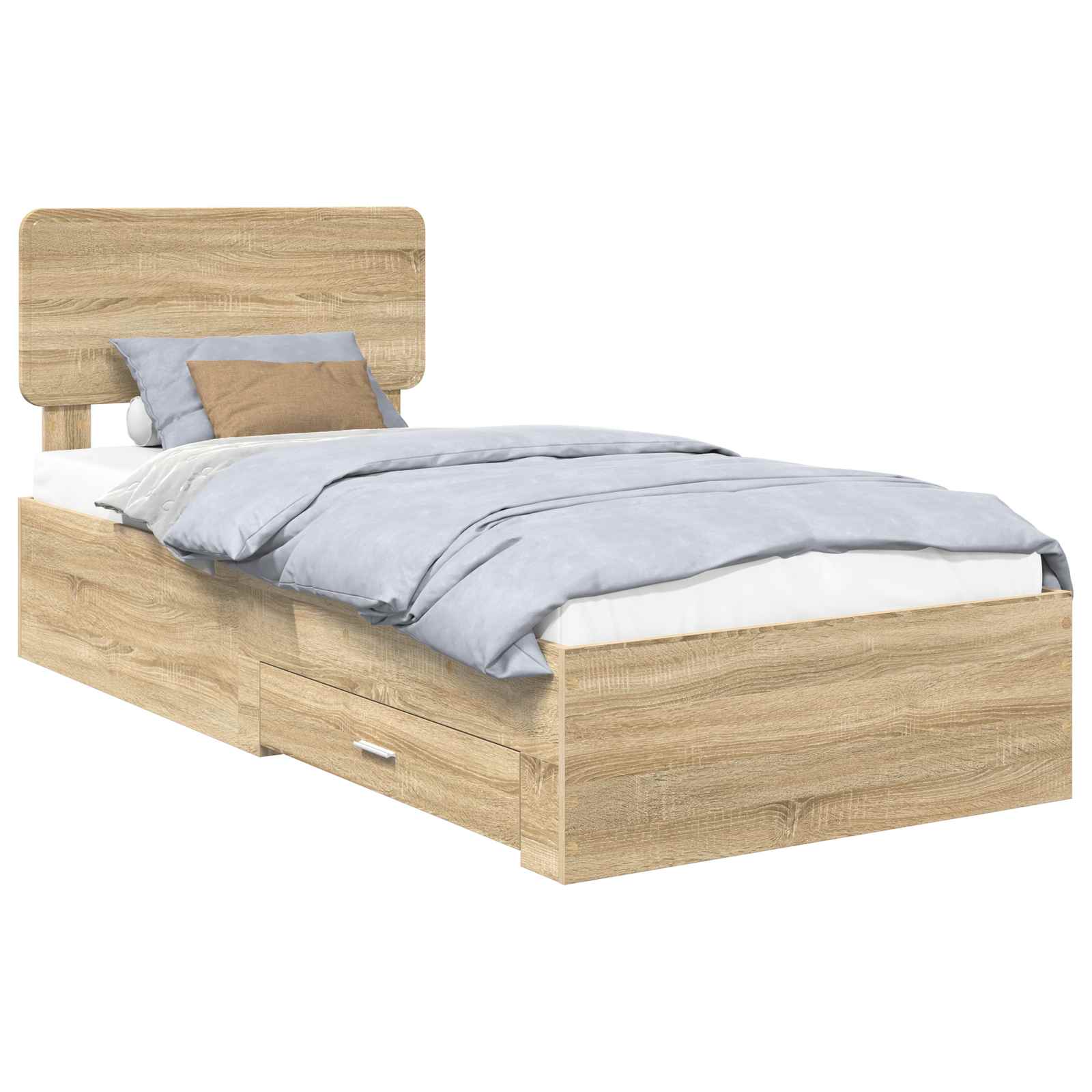 Bettrahmen mit Kopfteil Sonoma-Eiche 90 x 200 cm Holzwerkstoff