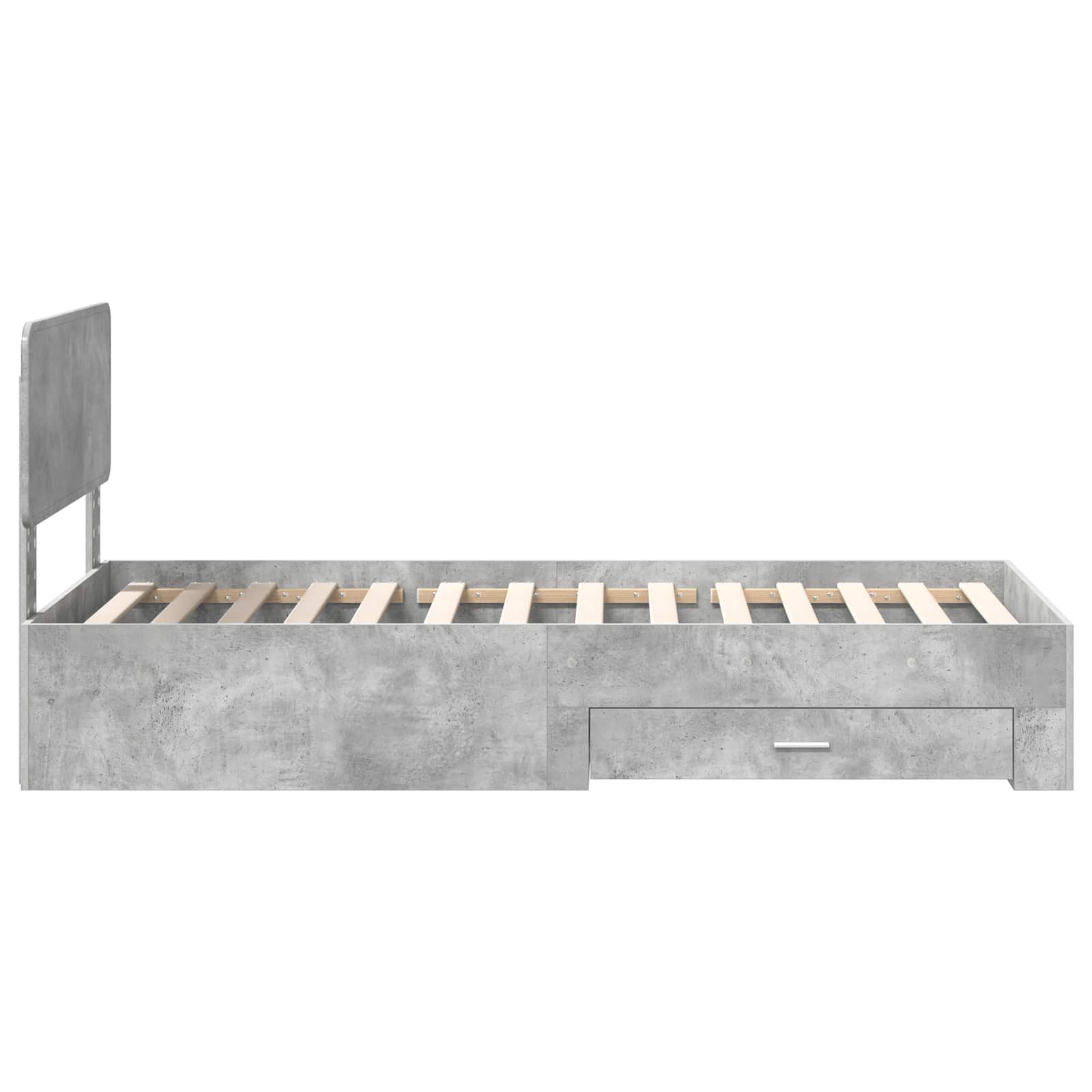 Bettrahmen mit Kopfteil Beton Grau 90 x 200 cm Holzwerkstoff