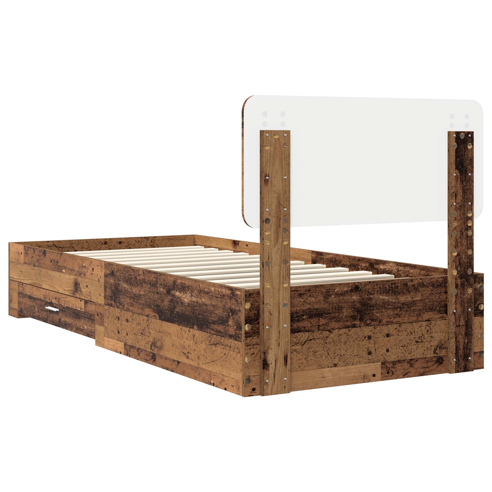 Bettrahmen mit Kopfteil Altholz 90 x 200 cm Holzwerkstoff