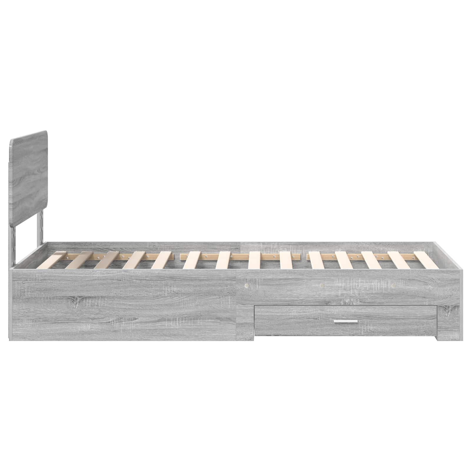Bettrahmen mit Kopfteil Graues Sonoma 90 x 190 cm Holzwerkstoff