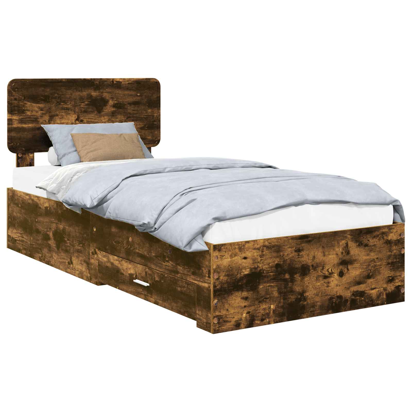 Bettrahmen Geräucherte Eiche 75 x 190 cm Holzwerkstoff