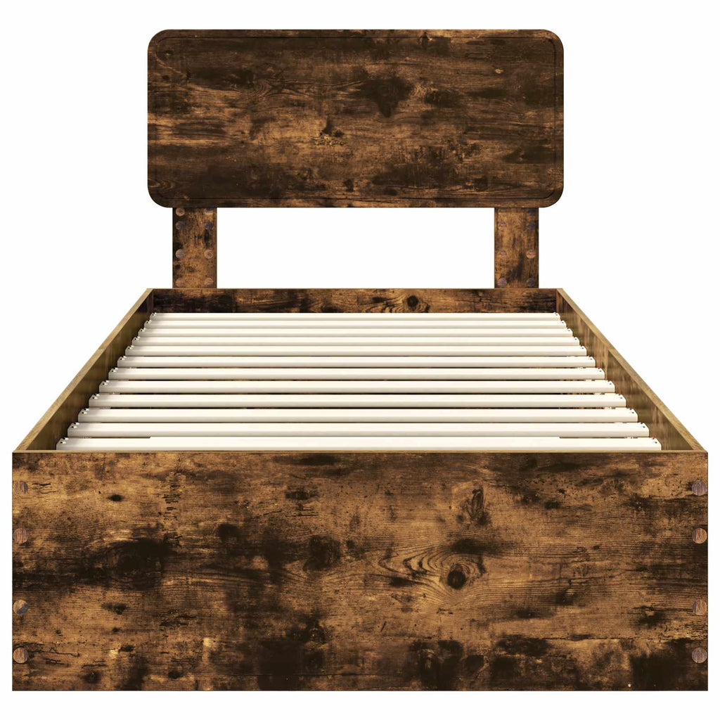 Bettrahmen Geräucherte Eiche 75 x 190 cm Holzwerkstoff