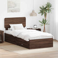 Bettrahmen Braun Eichen-Optik 75 x 190 cm Holzwerkstoff