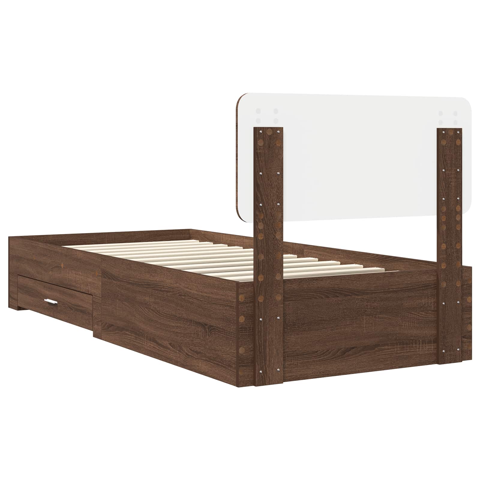Bettrahmen Braun Eichen-Optik 75 x 190 cm Holzwerkstoff