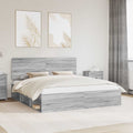 Bettrahmen Graues Sonoma 200 x 200 cm Massives Kiefernholz