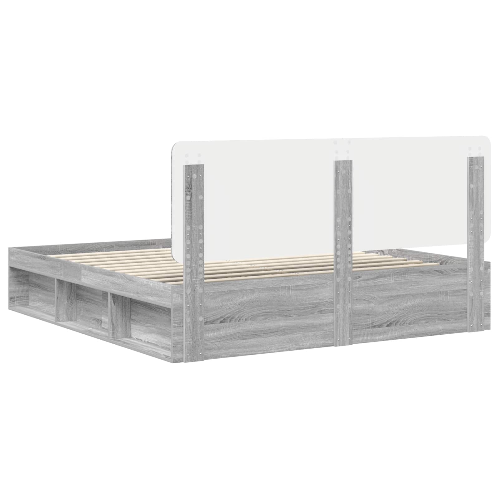 Bettrahmen Graues Sonoma 200 x 200 cm Massives Kiefernholz