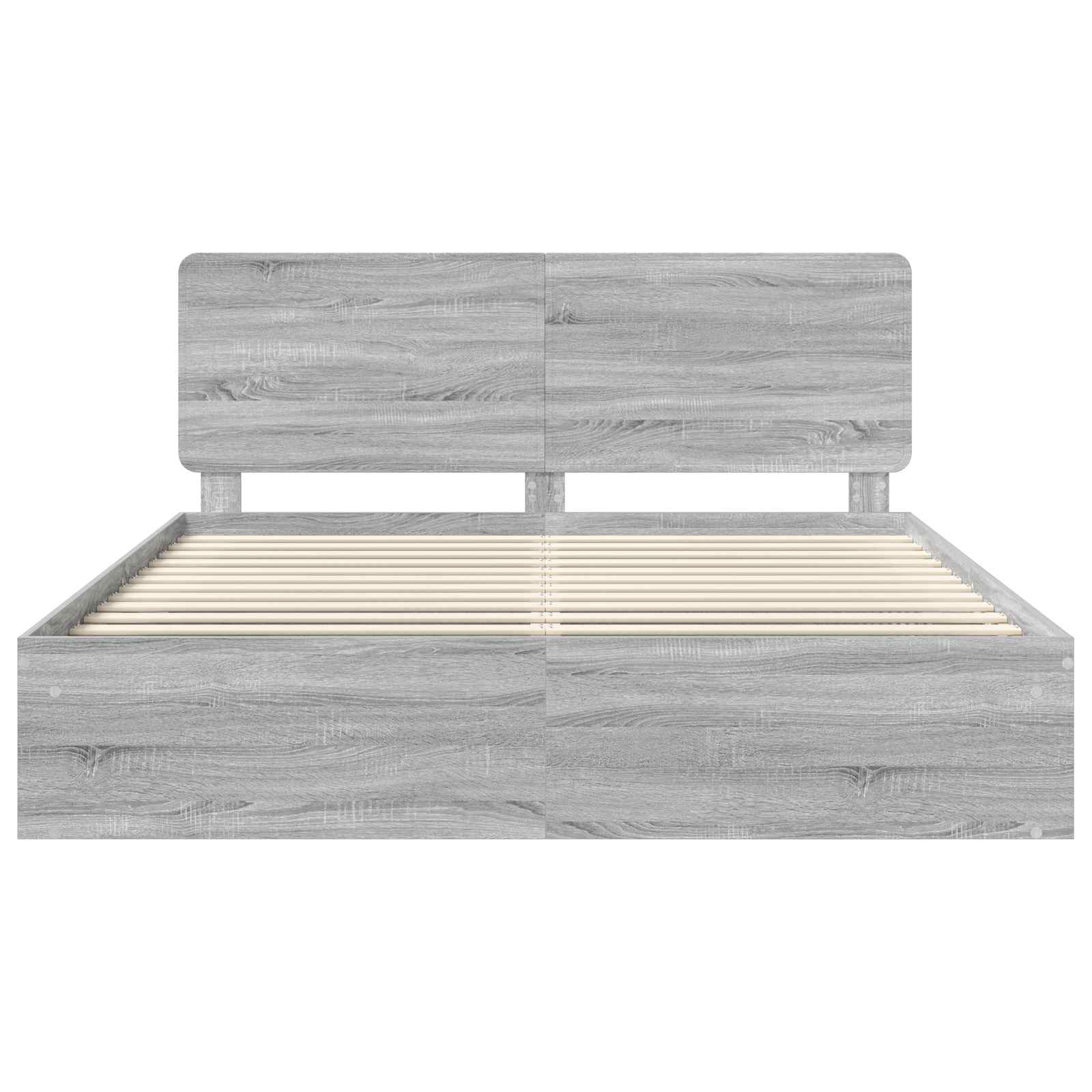 Bettrahmen Graues Sonoma 200 x 200 cm Massives Kiefernholz