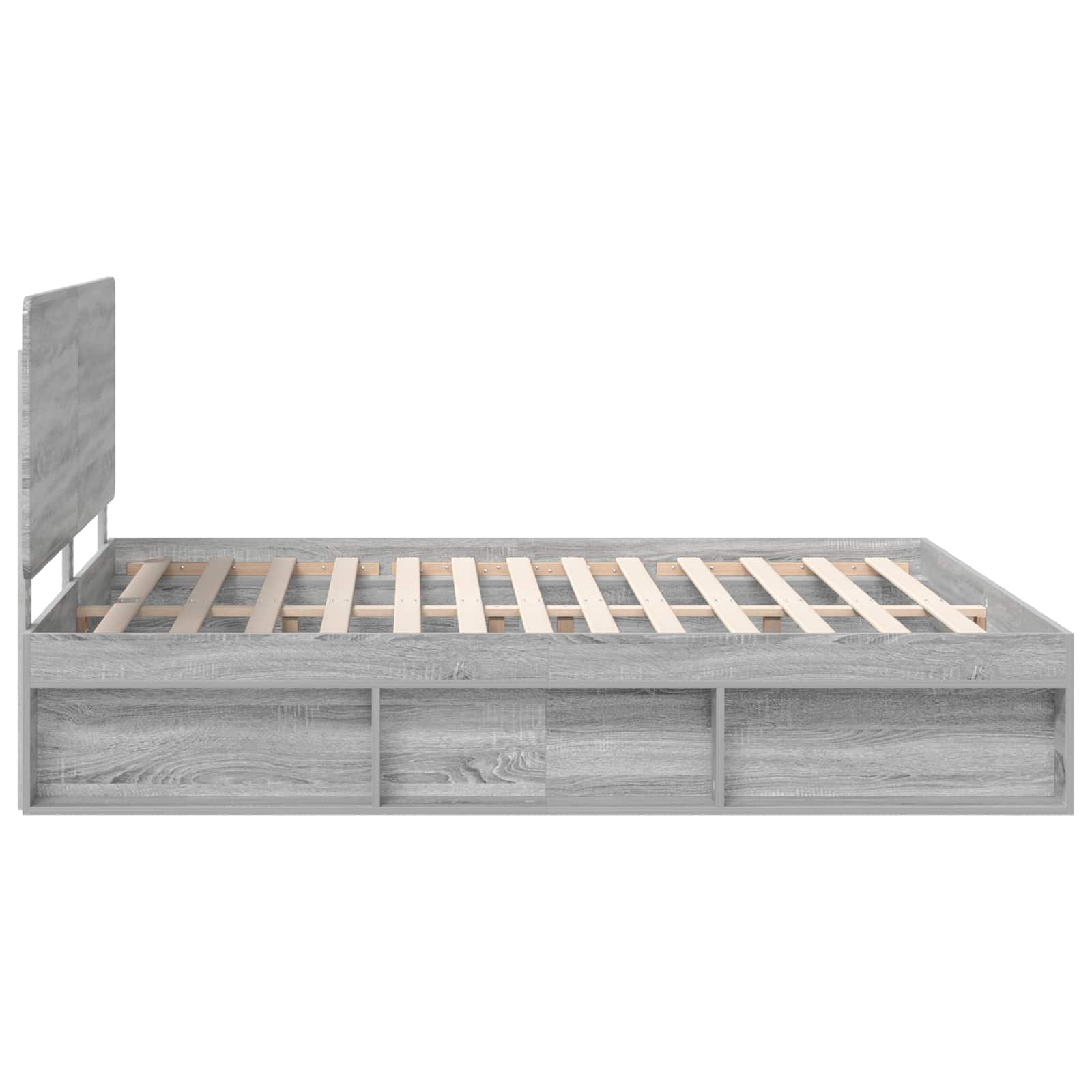 Bettrahmen Graues Sonoma 200 x 200 cm Massives Kiefernholz