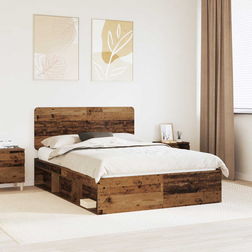 Bettrahmen Altholz 160 x 200 cm Massives Kiefernholz
