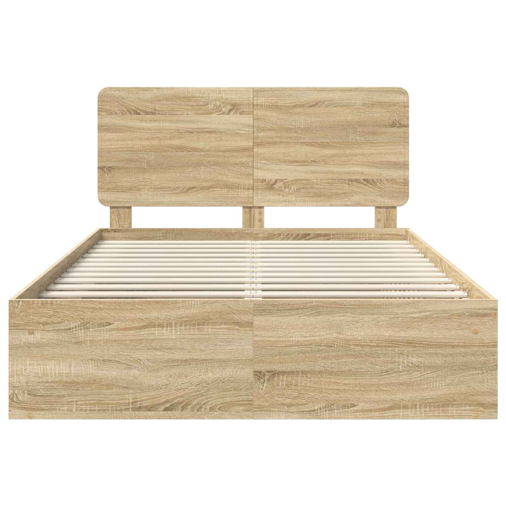 Bettrahmen Sonoma-Eiche 150 x 200 cm Massives Kiefernholz