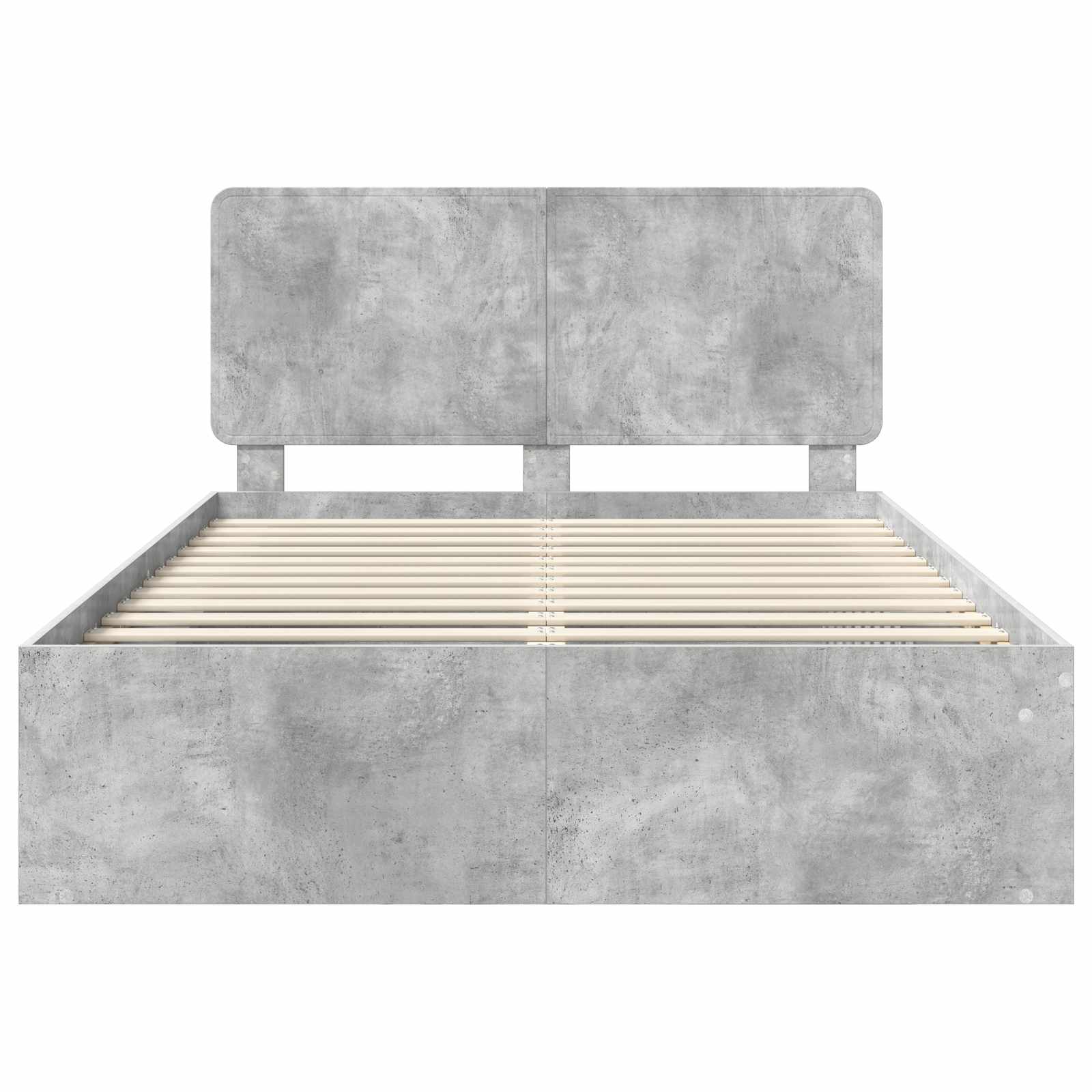 Bettrahmen Beton Grau 150 x 200 cm Massives Kiefernholz