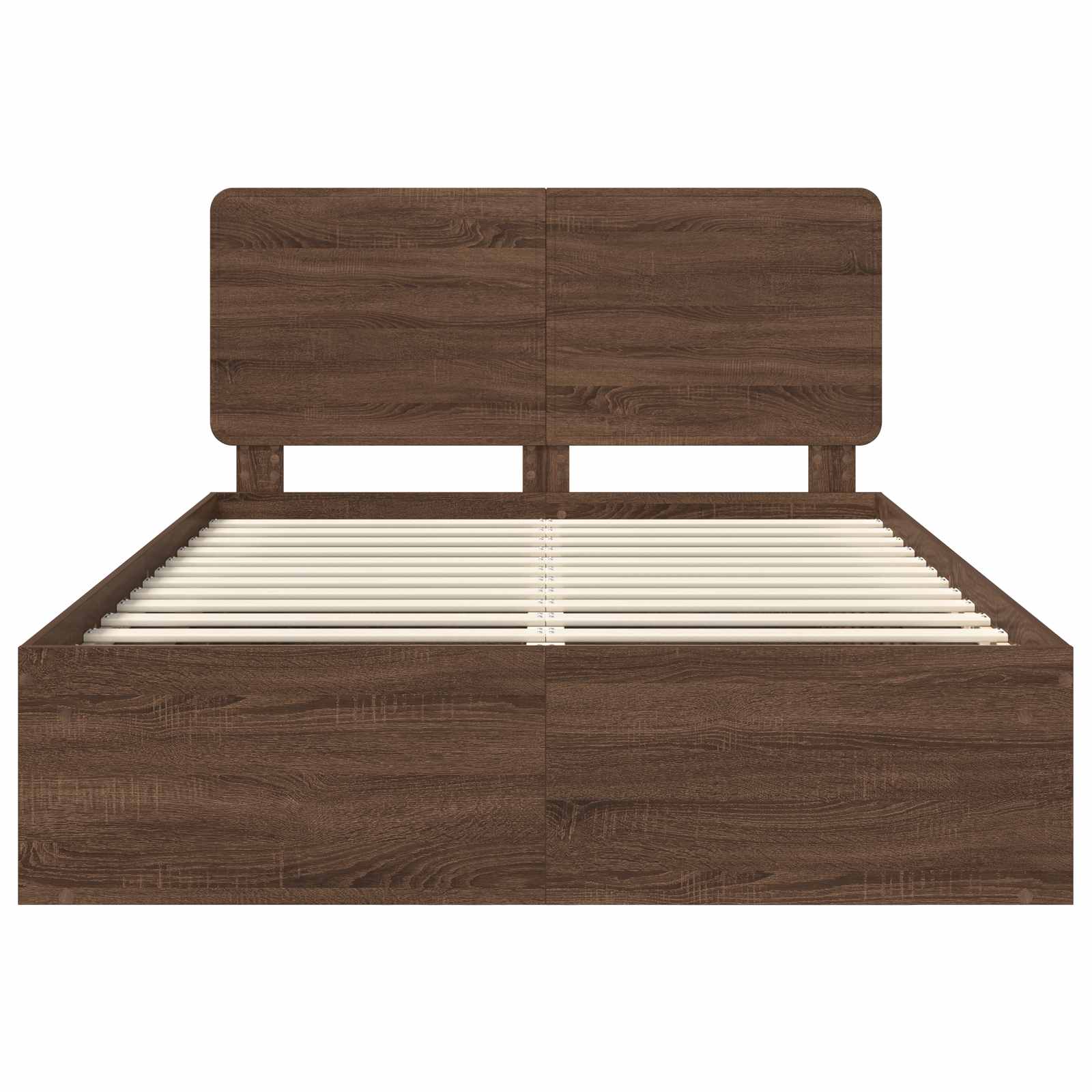 Bettrahmen Braun Eichen-Optik 140 x 200 cm Massives Kiefernholz
