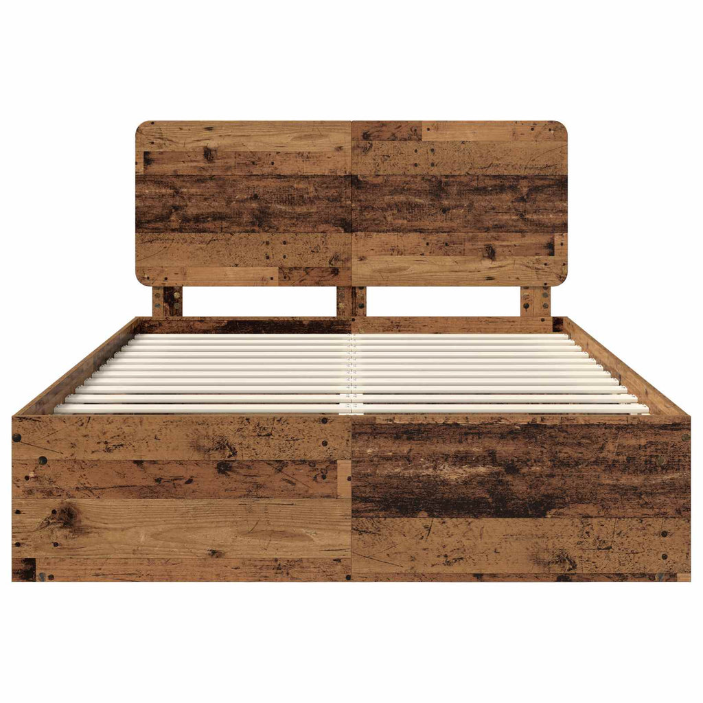 Bettrahmen Altholz 140 x 190 cm Massives Kiefernholz