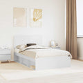 Bettrahmen mit Kopfteil Weiß 120 x 190 cm Massives Kiefernholz