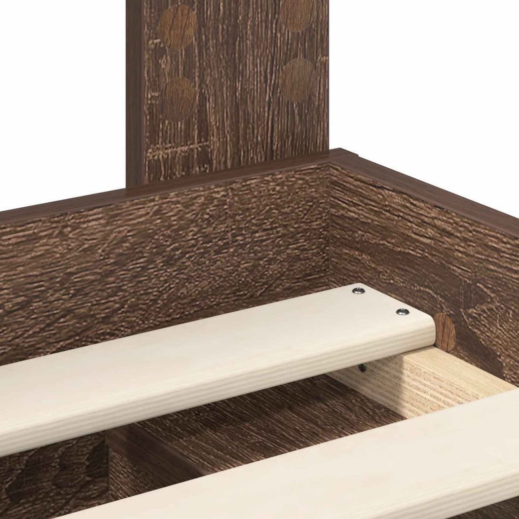 Bettrahmen Braun Eichen-Optik 120 x 190 cm Massives Kiefernholz