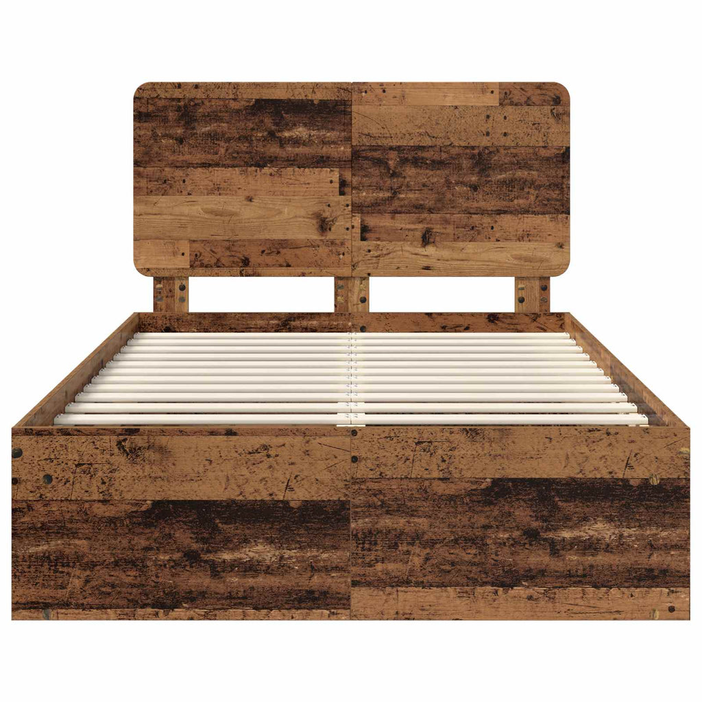 Bettrahmen Altholz 120 x 190 cm Massives Kiefernholz