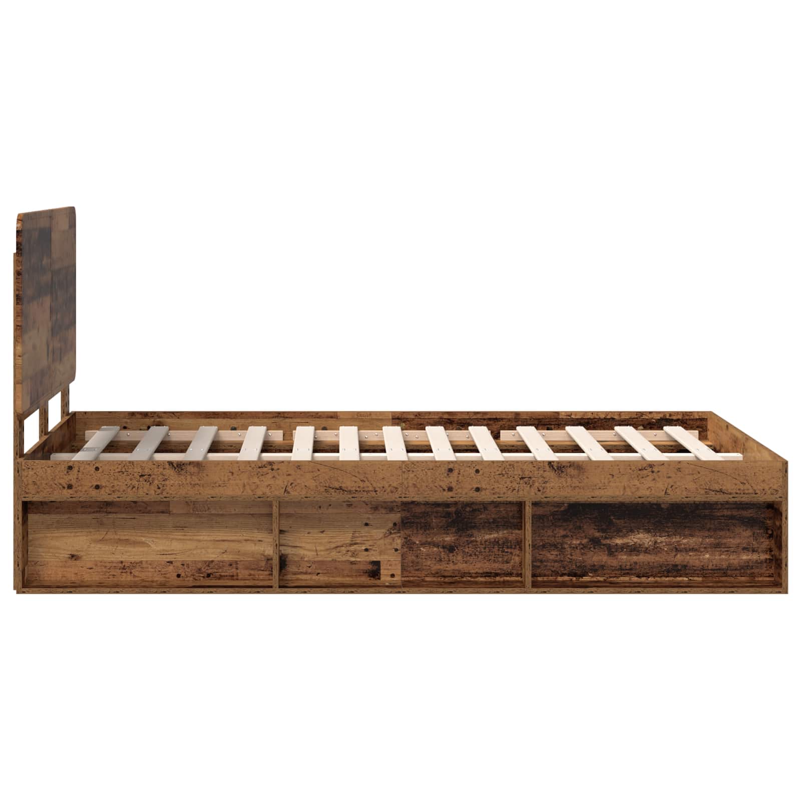 Bettrahmen Altholz 120 x 190 cm Massives Kiefernholz