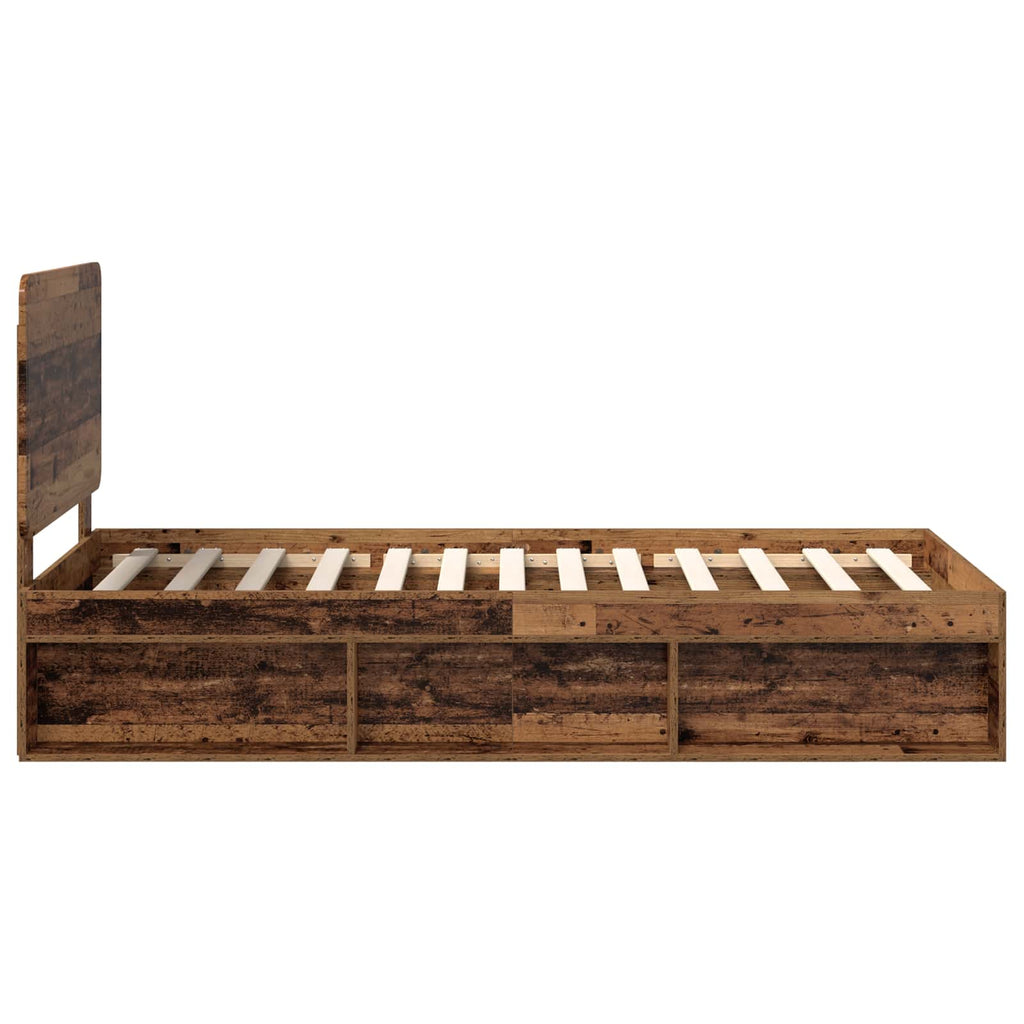 Bettrahmen Altholz 100 x 200 cm Massives Kiefernholz