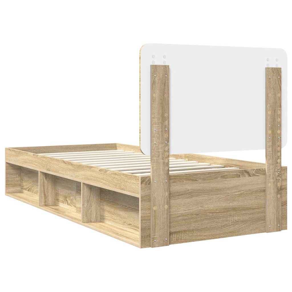 Bettrahmen Sonoma-Eiche 90 x 200 cm Massives Kiefernholz