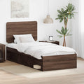 Bettrahmen Braun Eichen-Optik 90 x 200 cm Massives Kiefernholz