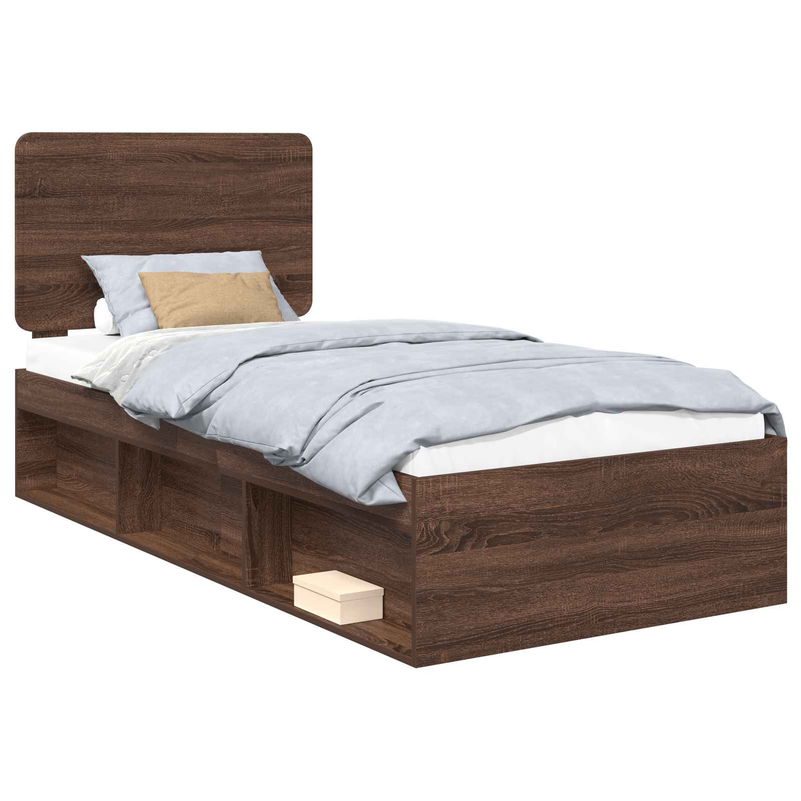 Bettrahmen Braun Eichen-Optik 90 x 200 cm Massives Kiefernholz