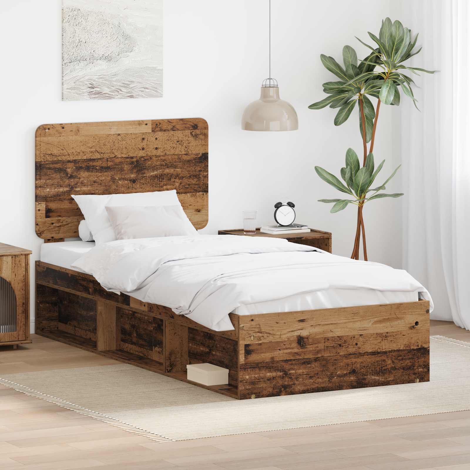 Bettrahmen Altholz 90 x 200 cm Massives Kiefernholz