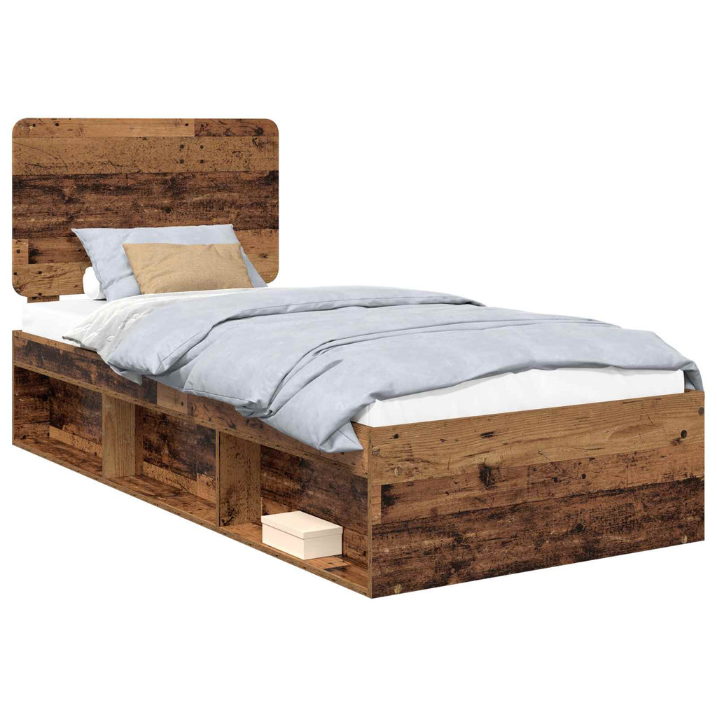 Bettrahmen Altholz 90 x 200 cm Massives Kiefernholz