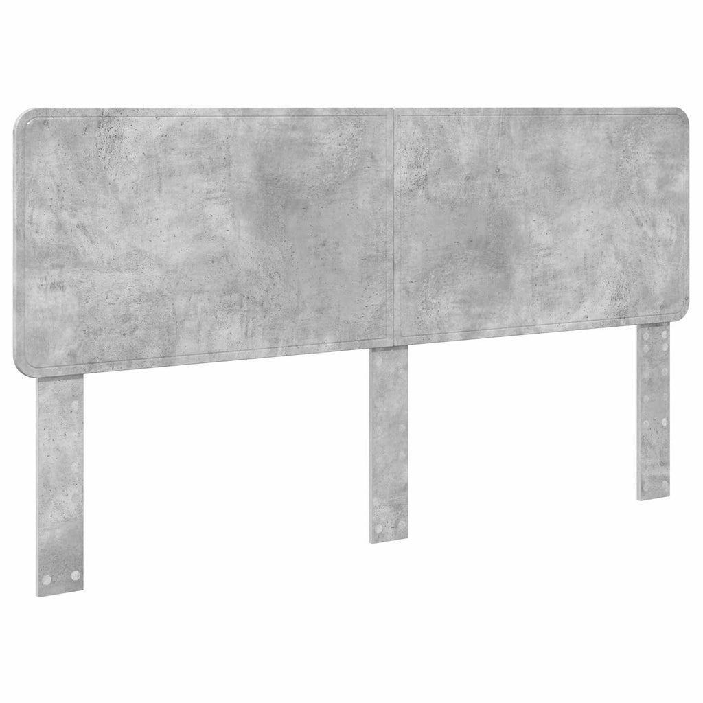 Bettrahmen mit Kopfteil Beton Grau 180 x 200 cm Ingenieurs Holz