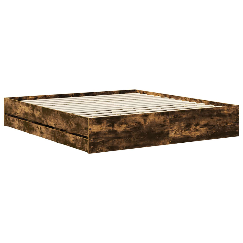 Bettrahmen Geräucherte Eiche Ingenieurs Holz