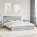 Bettrahmen Graues Sonoma 180 x 200 cm Ingenieurs Holz