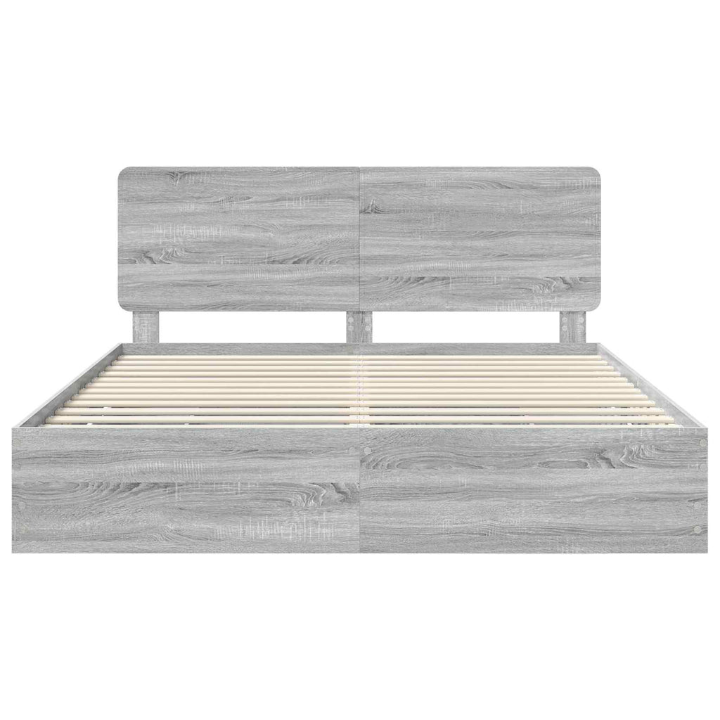 Bettrahmen Graues Sonoma 180 x 200 cm Ingenieurs Holz