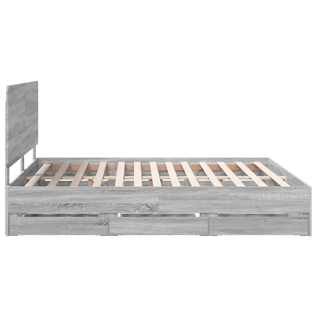 Bettrahmen Graues Sonoma 180 x 200 cm Ingenieurs Holz