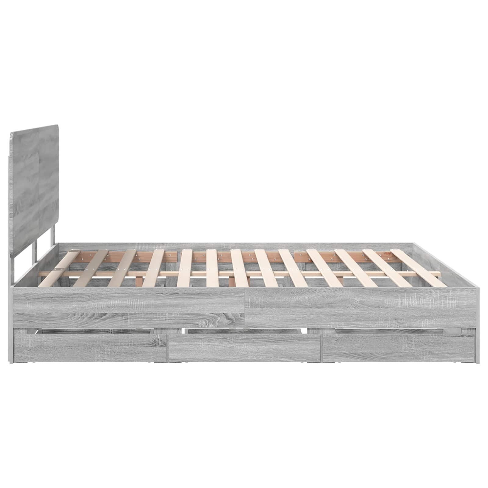 Bettrahmen Graues Sonoma 180 x 200 cm Ingenieurs Holz