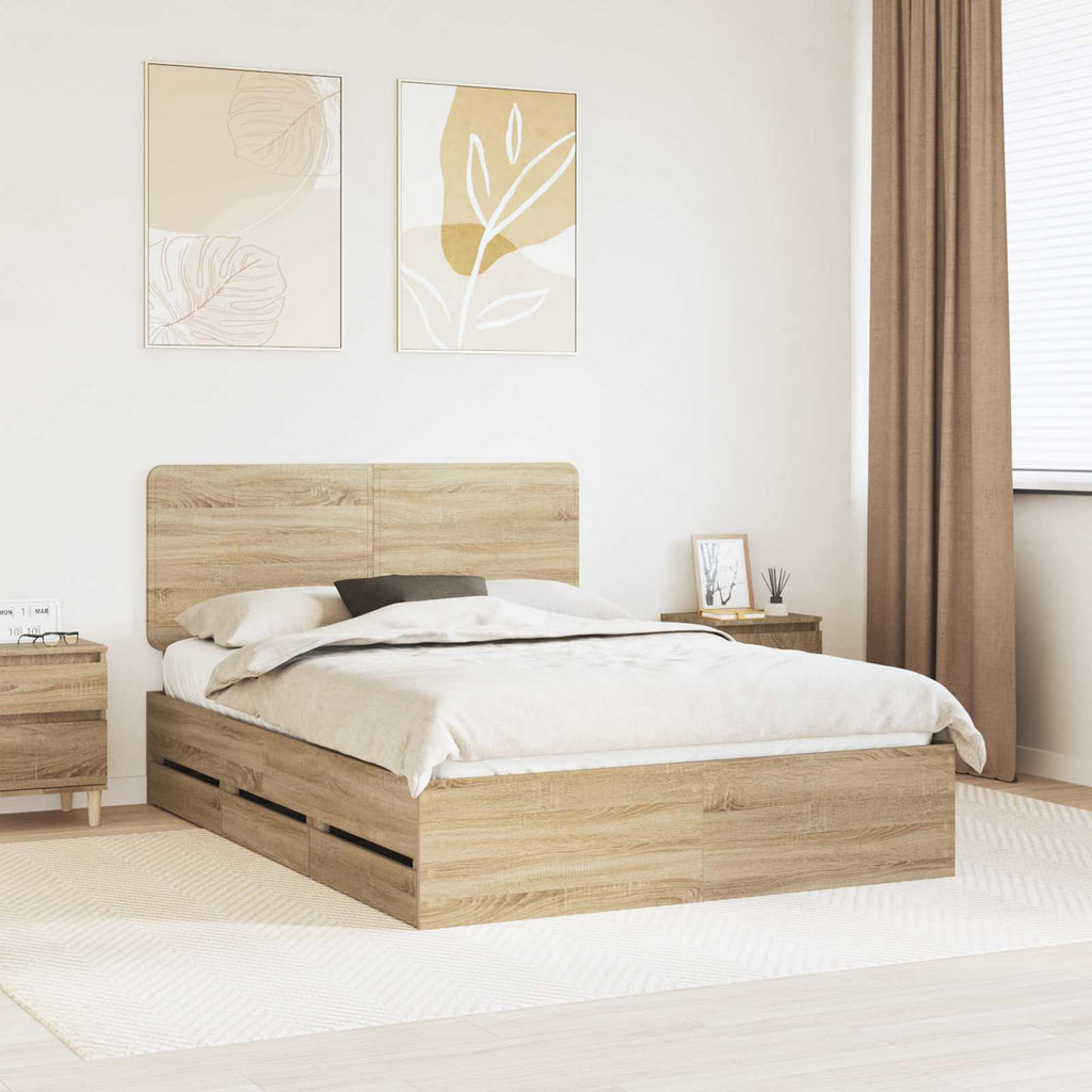 Bettrahmen Sonoma-Eiche 160 x 200 cm Ingenieurs Holz