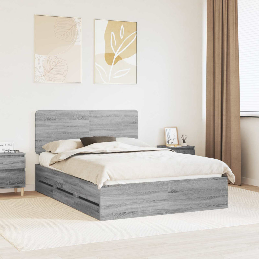 Bettrahmen Graues Sonoma 160 x 200 cm Ingenieurs Holz