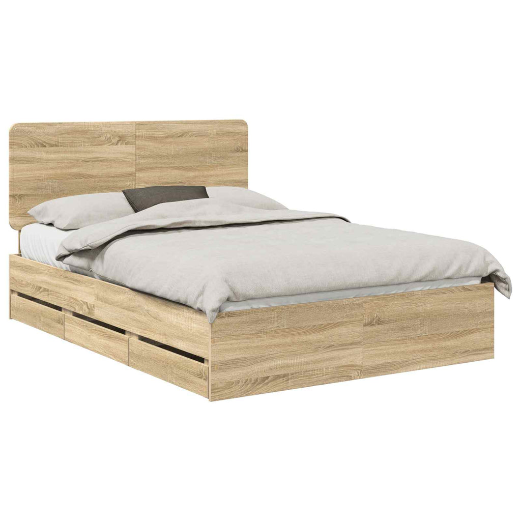 Bettrahmen Sonoma-Eiche 150 x 200 cm Ingenieurs Holz