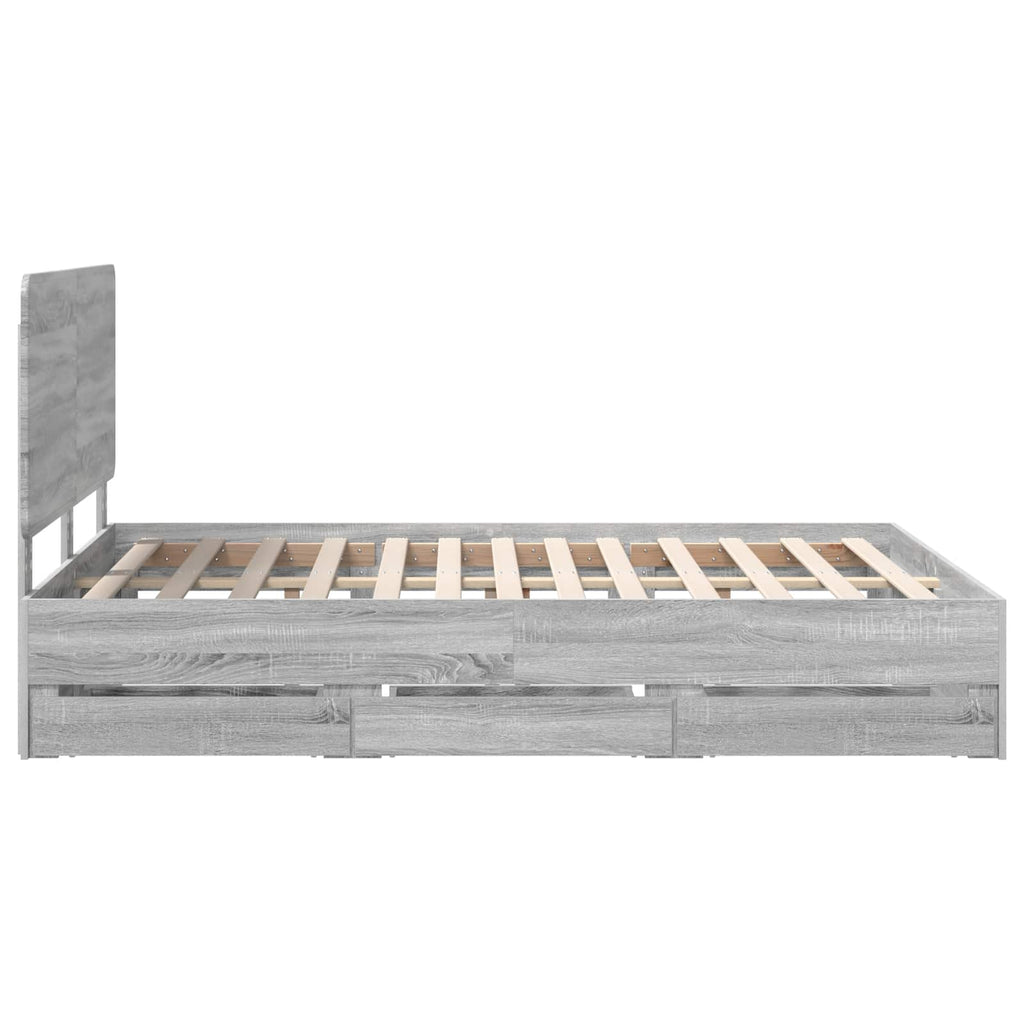 Bettrahmen Graues Sonoma 150 x 200 cm Ingenieurs Holz