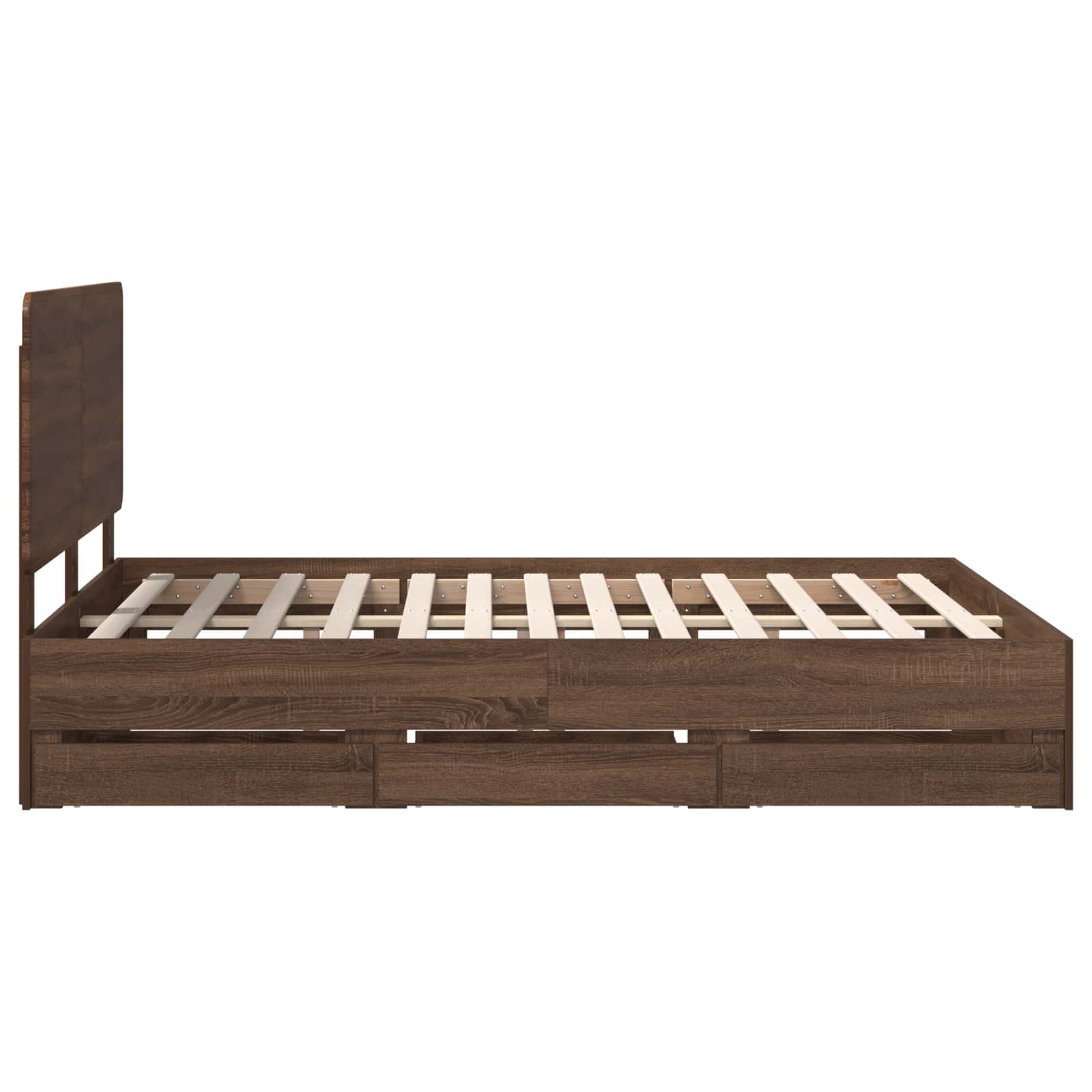 Bettrahmen Braun Eichen-Optik 150 x 200 cm Ingenieurs Holz