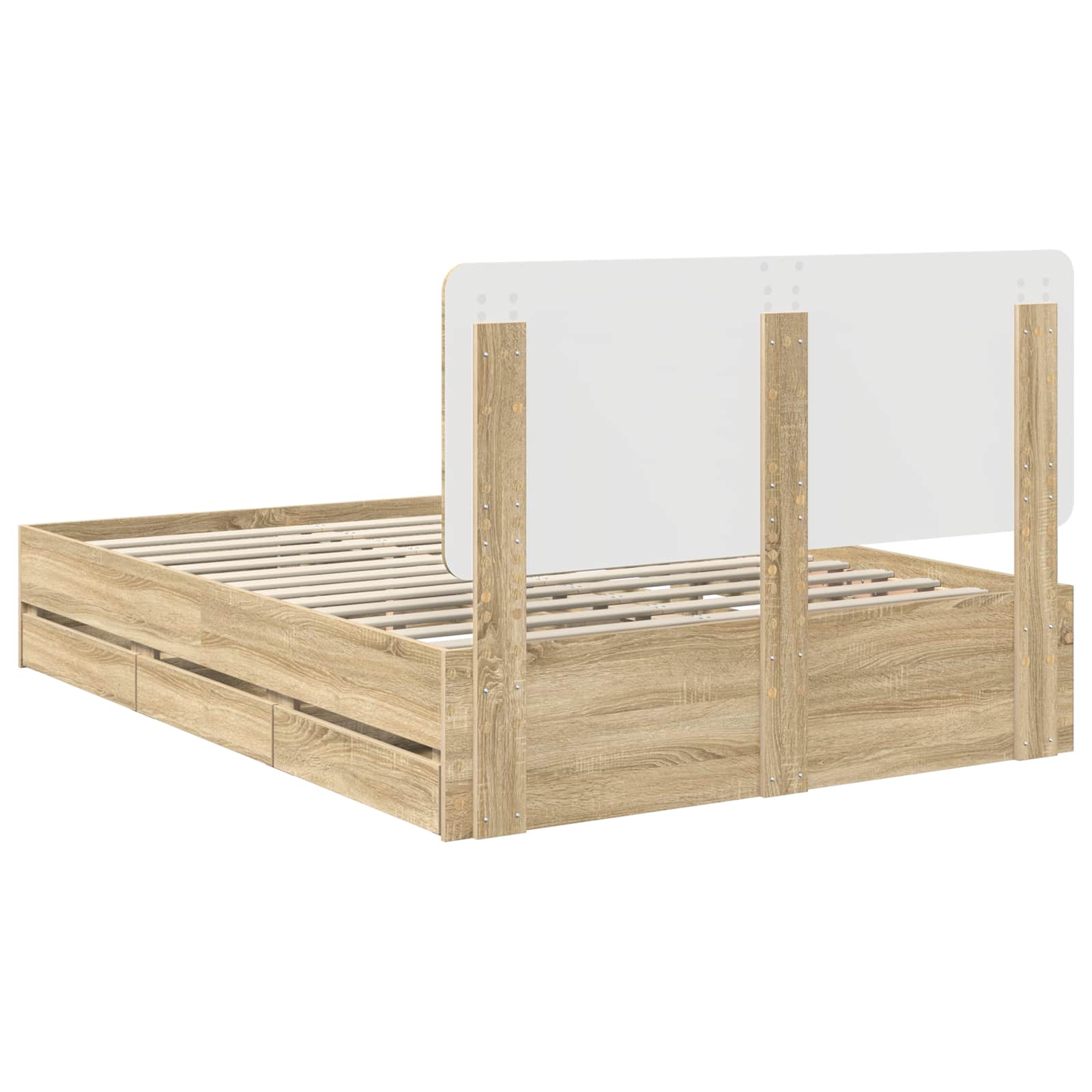 Bettrahmen Sonoma-Eiche 140 x 200 cm Ingenieurs Holz