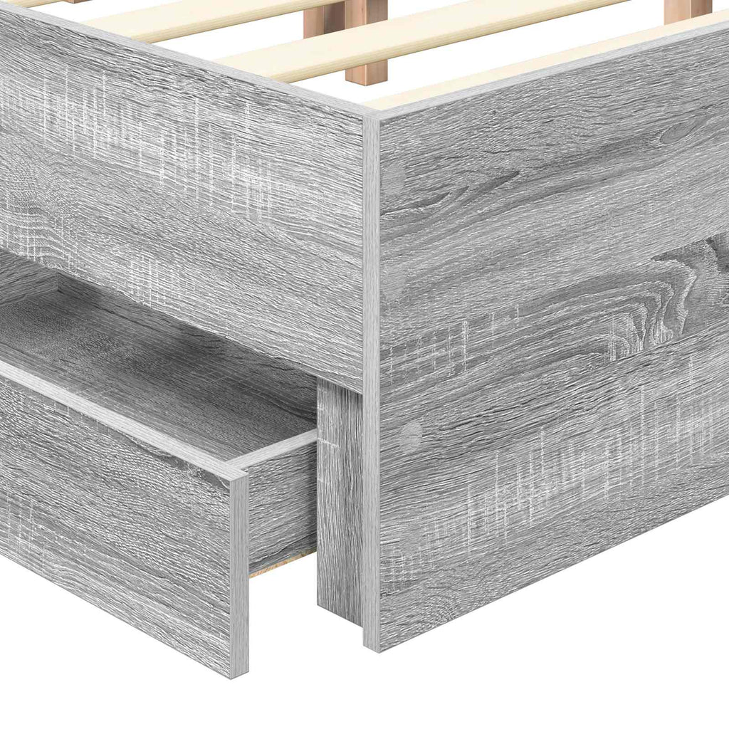 Bettrahmen Graues Sonoma 140 x 190 cm Ingenieurs Holz