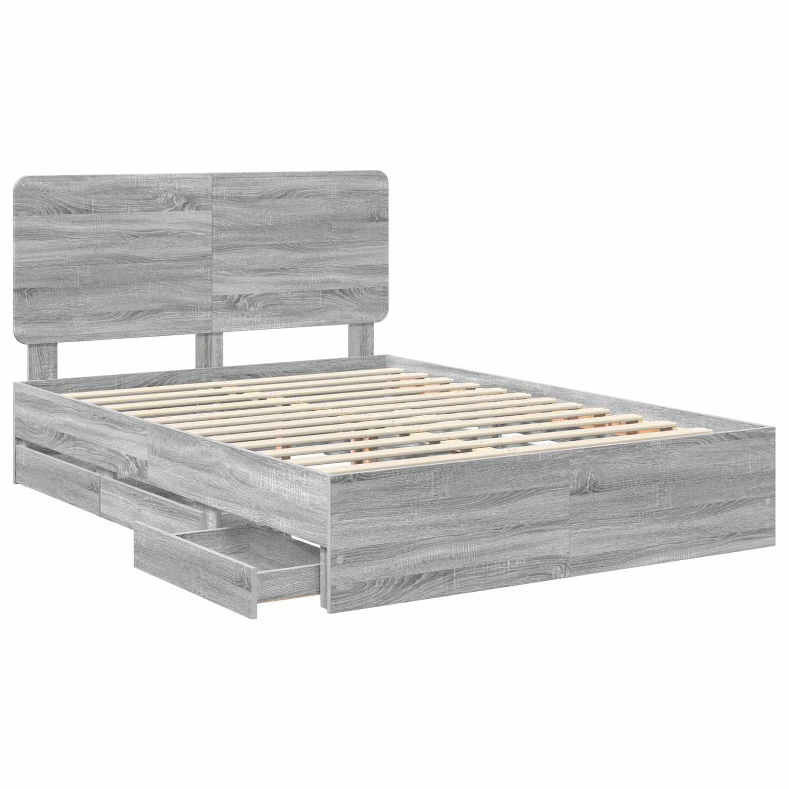 Bettrahmen Graues Sonoma 140 x 190 cm Ingenieurs Holz
