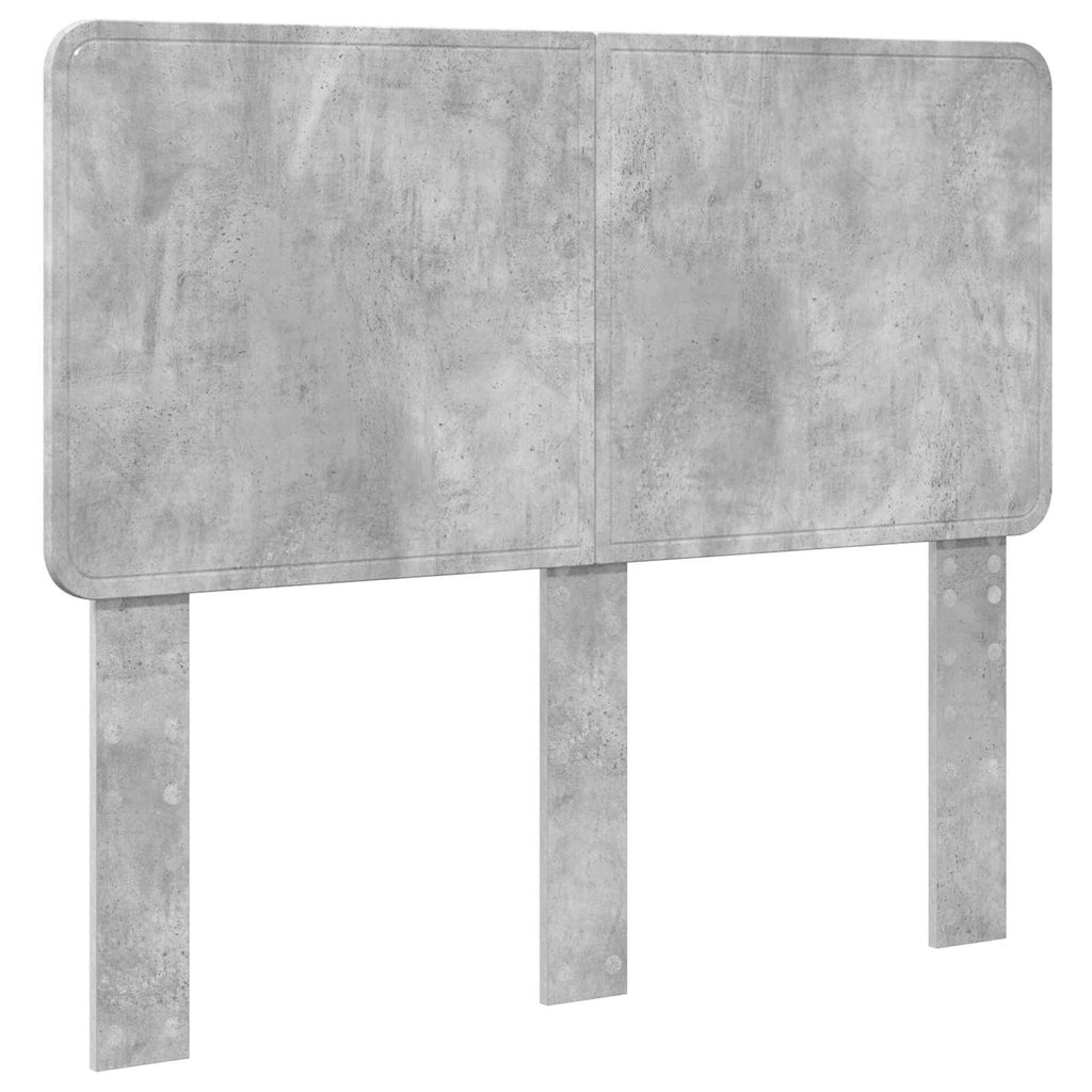 Bettrahmen mit Kopfteil Beton Grau 135 x 190 cm Ingenieurs Holz