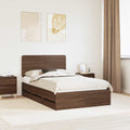Bettrahmen Braun Eichen-Optik 135 x 190 cm Ingenieurs Holz