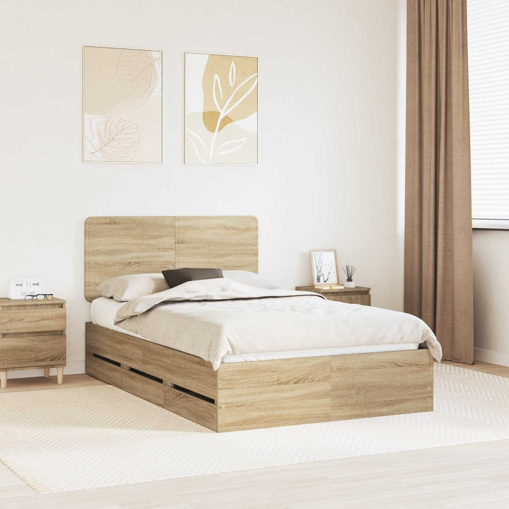 Bettrahmen Sonoma-Eiche 120 x 200 cm Ingenieurs Holz