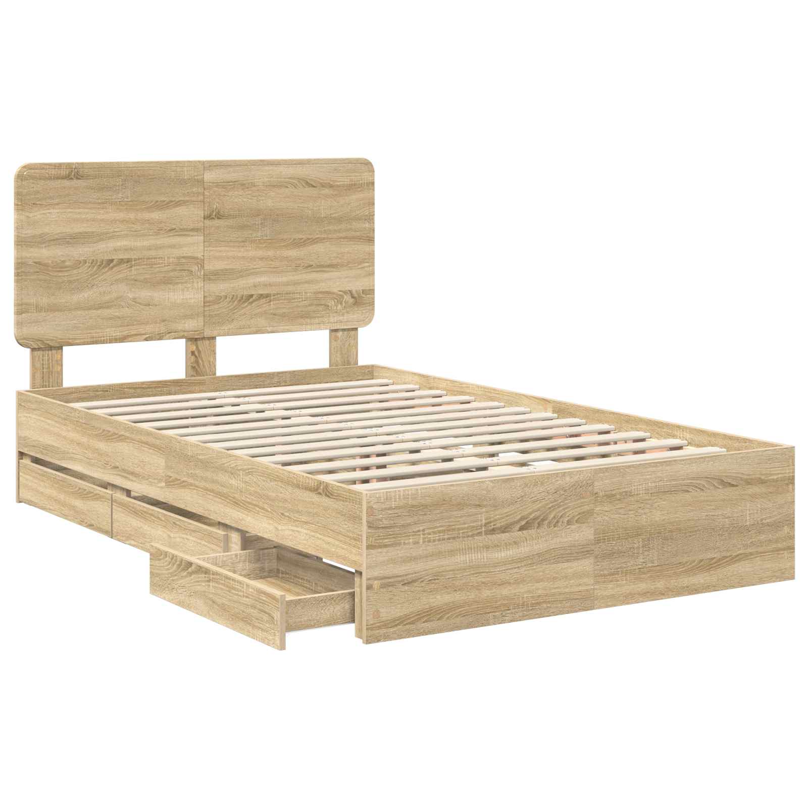 Bettrahmen Sonoma-Eiche 120 x 200 cm Ingenieurs Holz