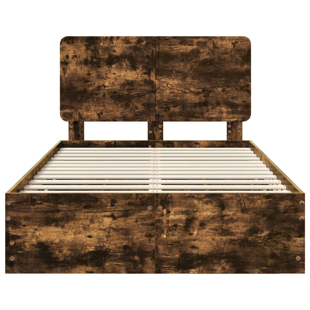 Bettrahmen Geräucherte Eiche 120 x 200 cm Ingenieurs Holz