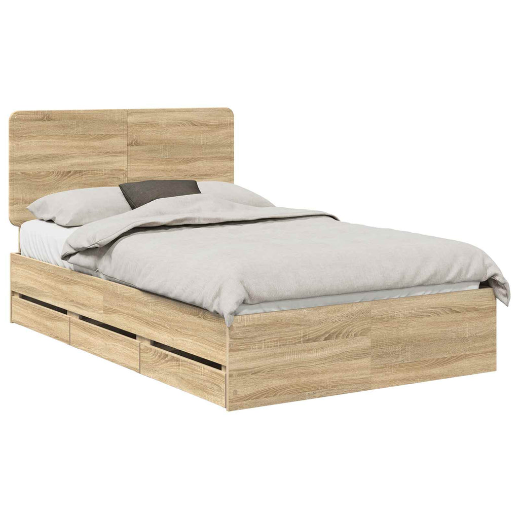 Bettrahmen Sonoma-Eiche 120 x 190 cm Ingenieurs Holz